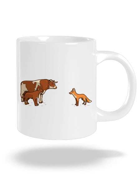 Vůl, pes a vulpes velký hrnek White