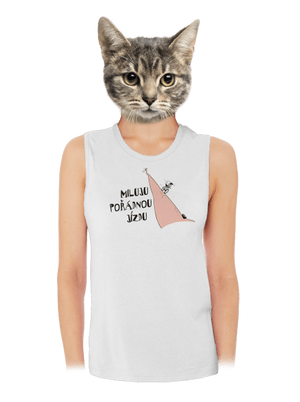 Miluju jízdu dámské tílko volné White