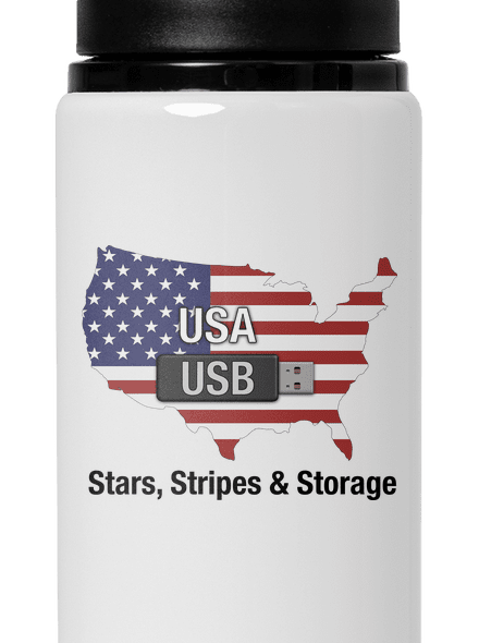 USA a USB lahev na vodu White