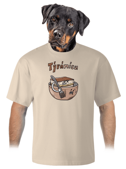 Týrámísu unisex tričko oversized Almond