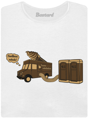 Točená čokoládová dámské tričko s lemem White