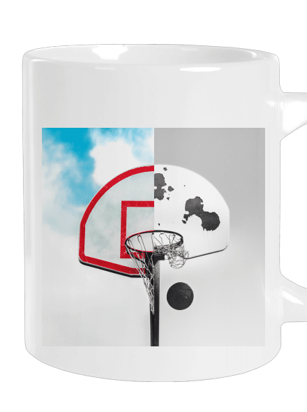 Basketbalový kontrast velký hrnek White