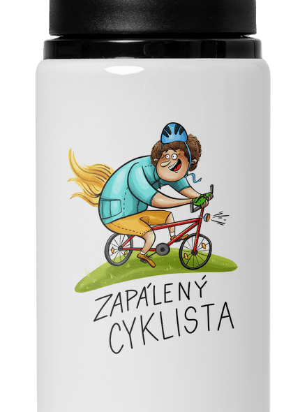Zapálený cyklista lahev na vodu White