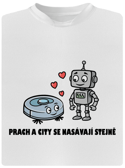 Láska mezi roboty pánské sportovní tričko White