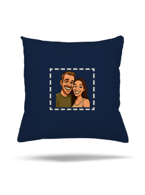 Karikatura z vlastní fotky polštář Dark Navy