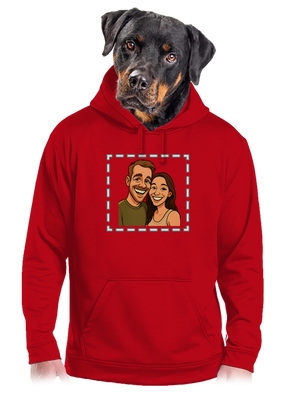 Karikatura z vlastní fotky pánská mikina klokanka Red