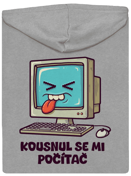 Kousnul se mi počítač pánská mikina na zip Light Melange