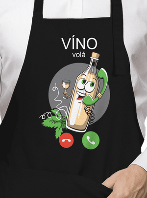 Bílé víno volá zástěra Black