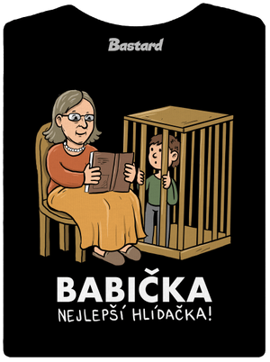 Babička hlídačka dámské tričko s lemem Black