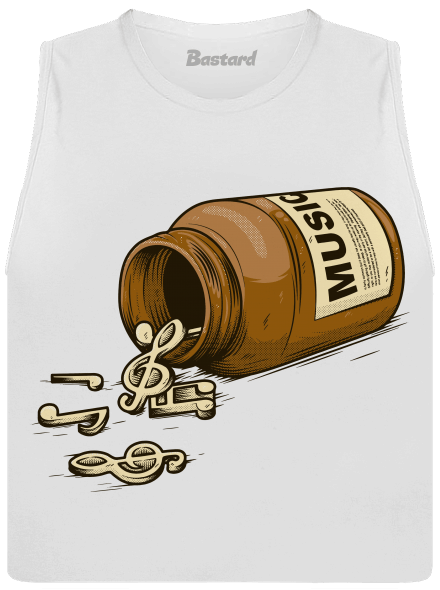 Music Pills dámské tílko volné White