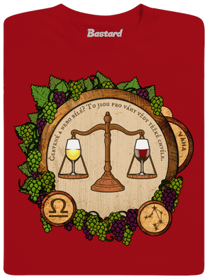 Vinný horoskop: Váha pánské dlouhý rukáv Red