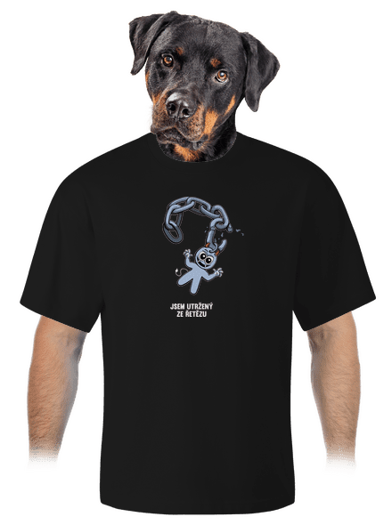 Utržený ze řetězu unisex tričko oversized Black