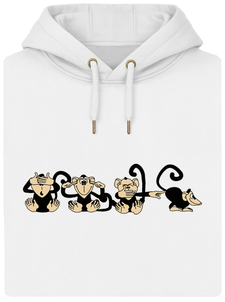 Opice unisex mikina premium Snowwhite