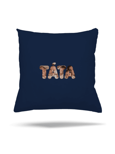 Nápis táta z vlastních fotek polštář Dark Navy