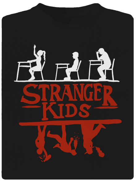 Školní potisk Stranger kids dětské sportovní tričko Black