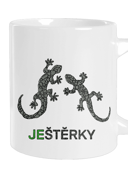 Ještěrky velký hrnek White
