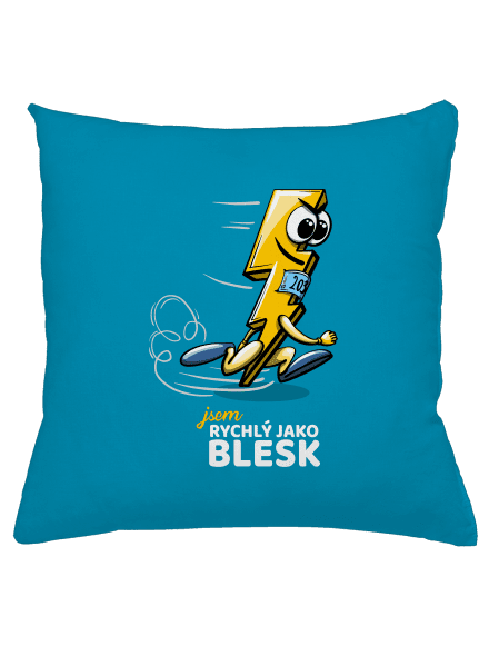 Rychlý jako blesk polštář Blue Turquoise