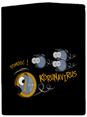 Korunavirus na útěku pánská mikina na zip Black