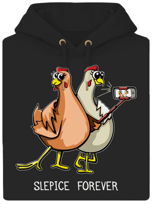 Slepice forever unisex mikina premium Dark Black