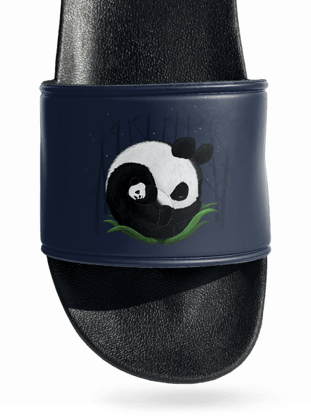 Dvě spící pandy pantofle Navy