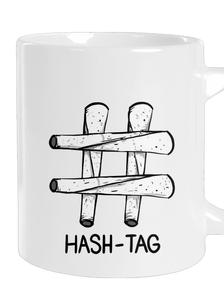 Hash tag velký hrnek White
