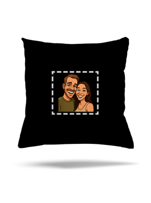 Karikatura z vlastní fotky polštář Black