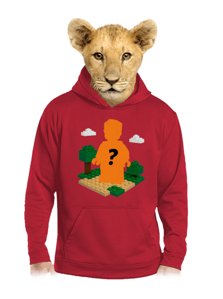 Lego postava z vlastní fotky dětská mikina klokanka Fire Red