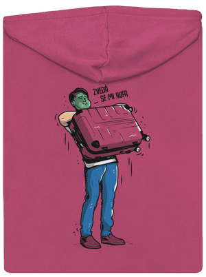 Kufr dámská mikina na zip Magenta