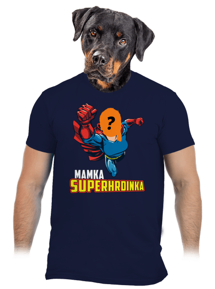 Mamka superhrdinka pánské tričko Navy