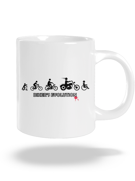 Bikers evolution velký hrnek White