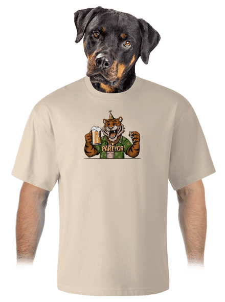 Pártygr unisex tričko oversized Almond