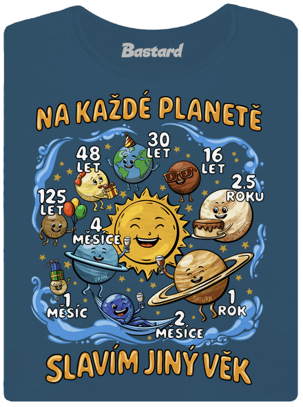 Věk na planetách dámské tričko premium Petrol Blue