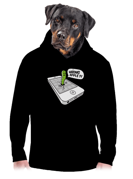 Wrong Apple pánská mikina klokanka Black