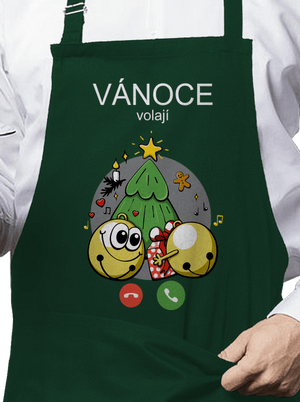 Vánoce volají zástěra Bottle Green