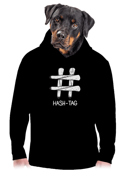 Hash tag pánská mikina klokanka Black