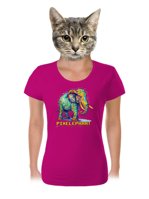 Pixelephant dámské tričko Fuchsia Red