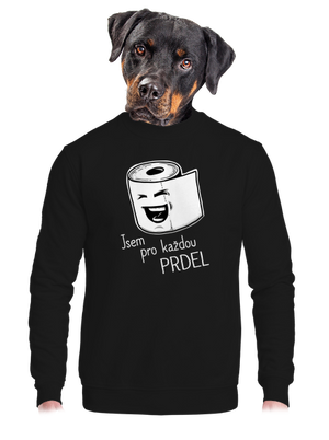 Prdel unisex mikina bez kapuce Black