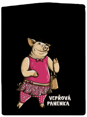 Vepřová panenka pánská mikina na zip Black