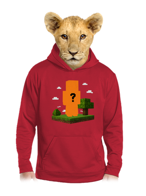 Minecraft z vlastní fotky dětská mikina klokanka Fire Red