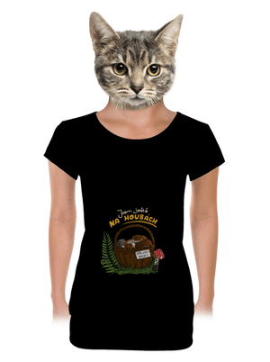 Na houbách dámské tričko s lemem Black