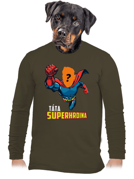 Táta superhrdina pánské dlouhý rukáv Urban Khaki