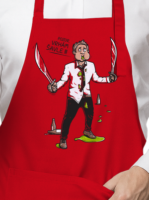 Vrhám šavle zástěra Red