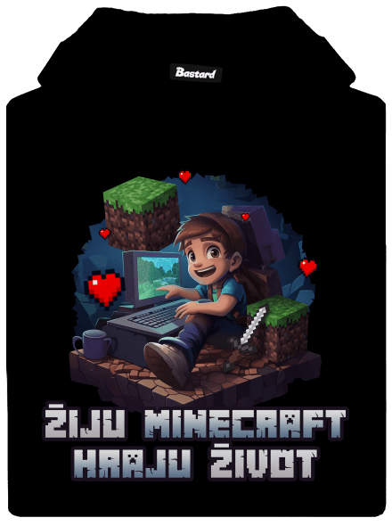 Žiju Minecraft pánská mikina klokanka Black
