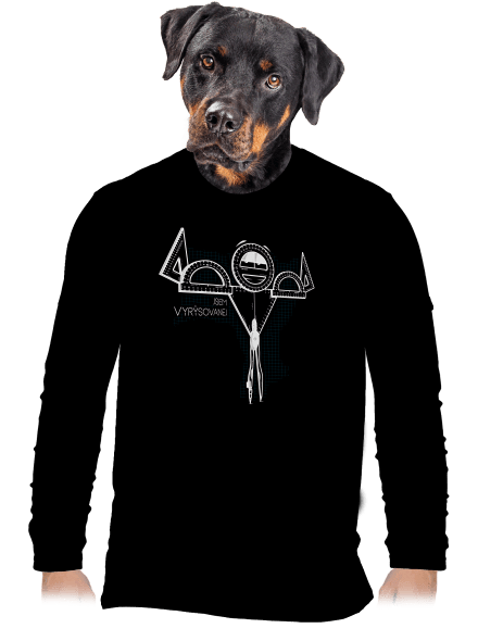 Vyrýsovanej pánské dlouhý rukáv Black