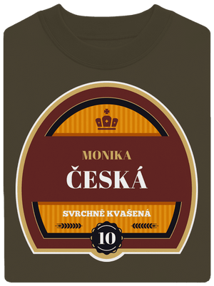 Pivní etiketa unisex mikina bez kapuce Urban Khaki