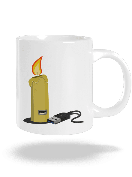 USB svíčka velký hrnek White