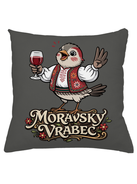 Moravský vrabec polštář Gray Pol
