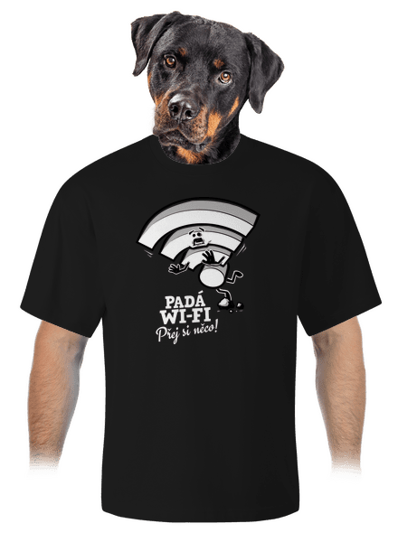 Padá wi-fi unisex tričko oversized Black