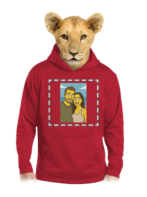 Simpsonovi z vlastní fotky dětská mikina klokanka Fire Red