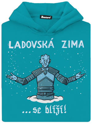 Ladovská zima se blíží dětská mikina klokanka Hawaiian Blue